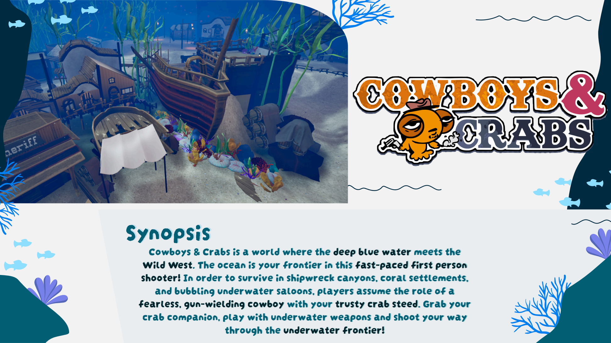 Cowboys and Crabs press kit slide